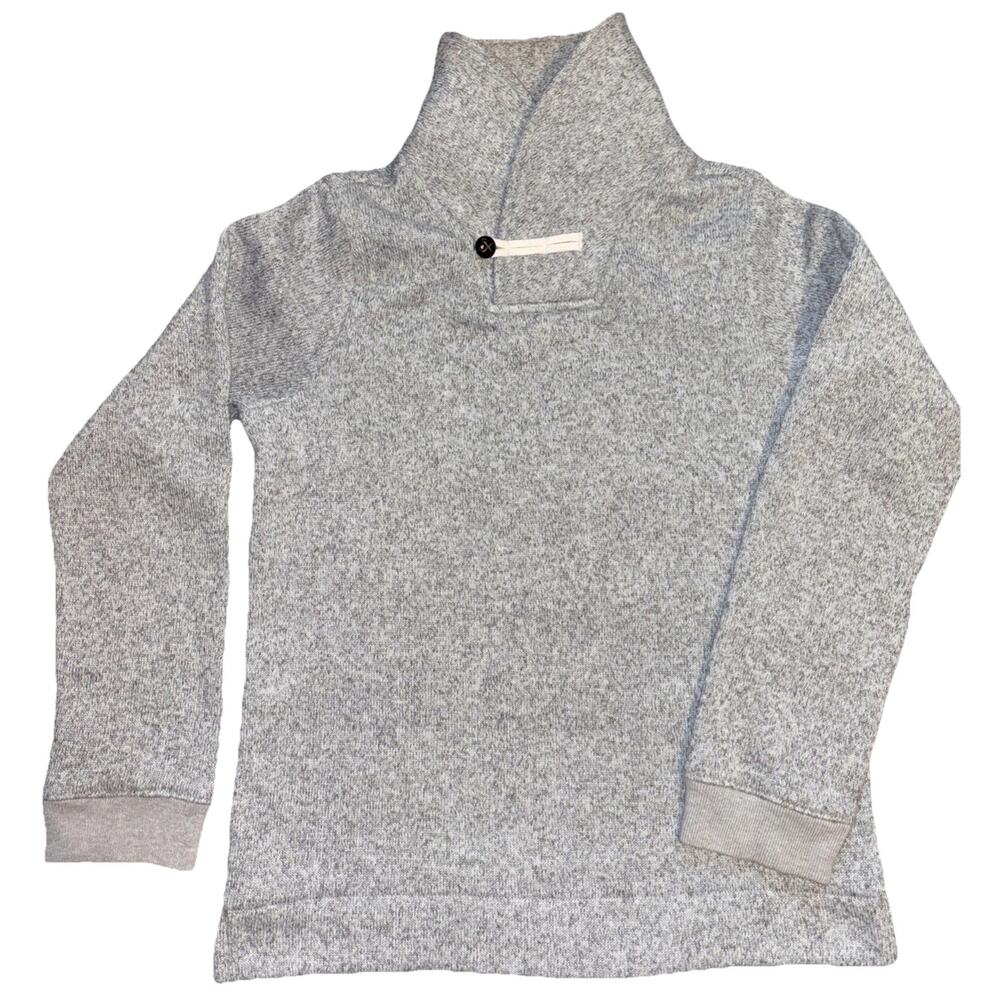 Oshkosh Soft Fleece Pullover Boys Sz 12 Flecked Gray Button Turtleneck Outerwear
